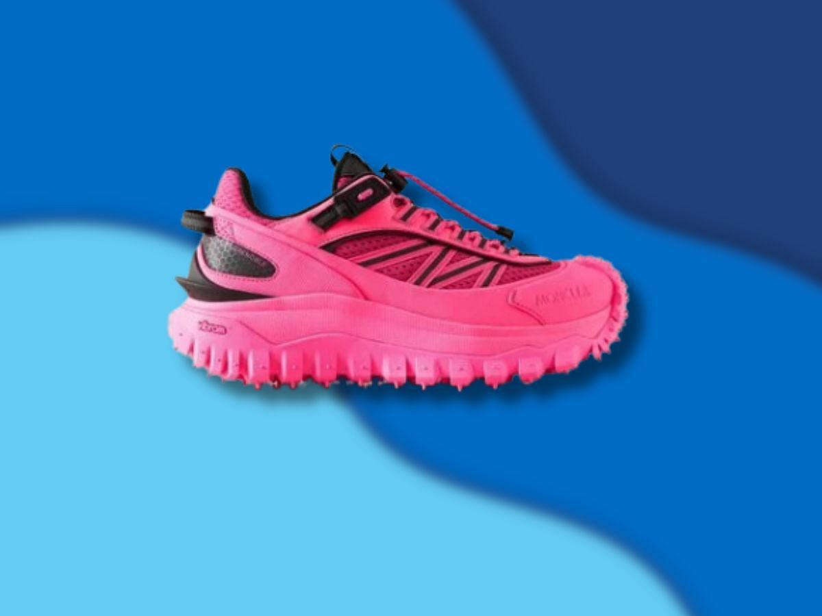 The Moncler Grenoble Women's pink tail grip neon canvas (Image via NET-A-PORTER)